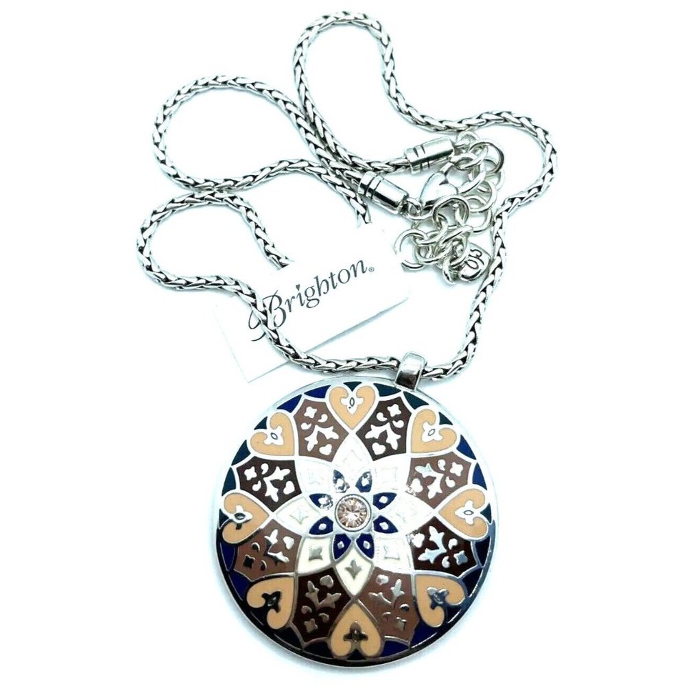 Brighton Zahra Love Hearts Round Reversible Chain Necklace 18”